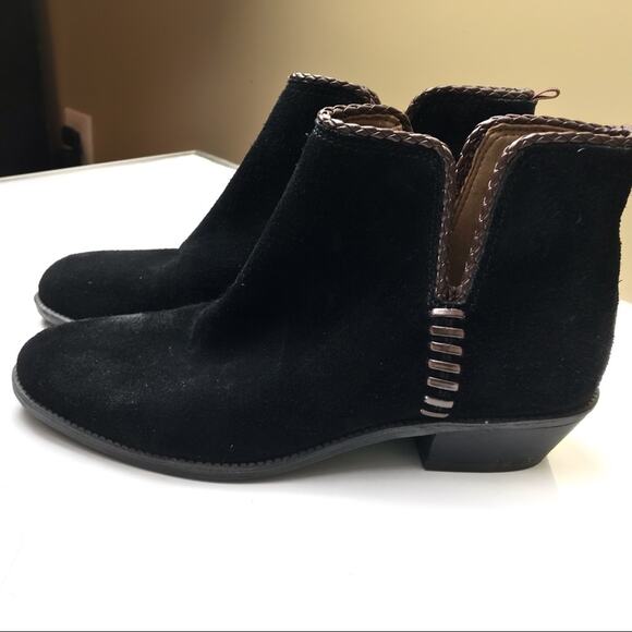 FRANCO SARTO Ricochet Black Suede Booties Sz 6.5M - Picture 7 of 9